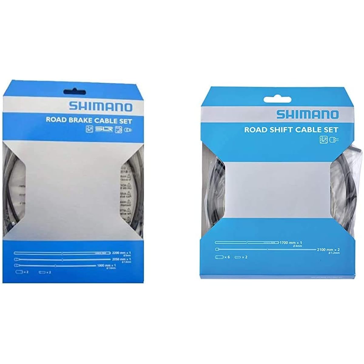 SHIMANO Road SUS Brake Cable Set Black Y80098019 & Shift Cable Set Road Steel [Y60098501] OT-SP40 Black [Set Purchase]