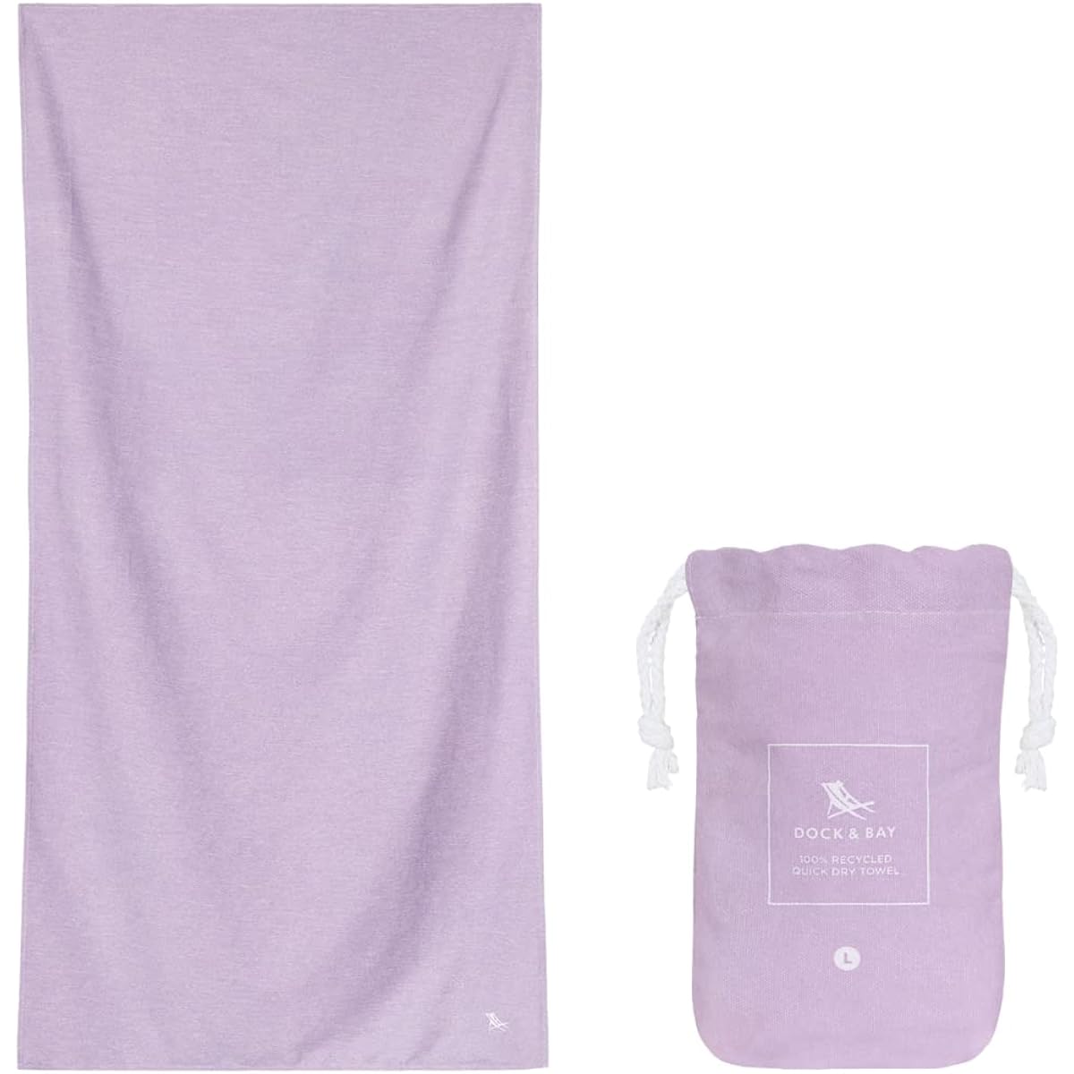 Dock & Bay Beach Towel - For Travel, Swimming, Camping, Holiday - Super Absorbent, Quick Dry, Sand Free - Compact, Lightweight - 100% Recycled Materials - Includes Bag