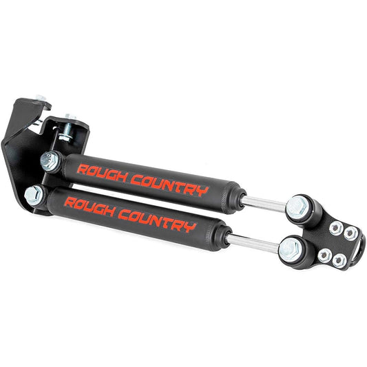 ROUGH COUNTRY dual steering stabilizer (fit) 1987-1995 Geeprangler YJ | 4-6.5 inch | Steering damper | 87307