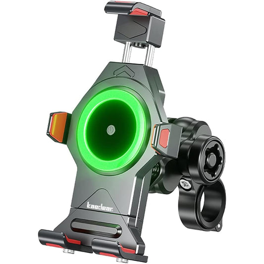 Kaedear Bike Smartphone Holder Bike Smartphone Holder Charging Vibration Absorption Mount Integrated Aluminum QI Wireless Charging Waterproof Smartphone Stand Mount Metal Claw QI KDR-M23A-bk (Black)