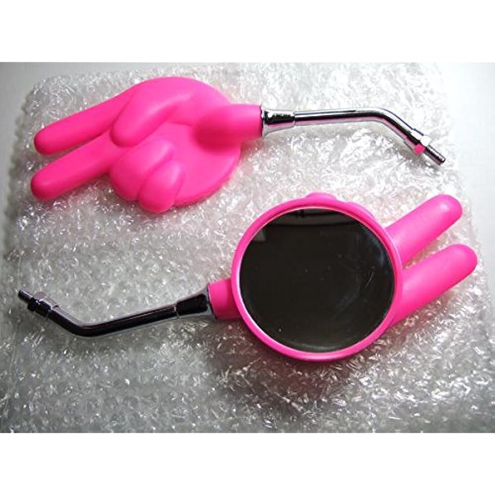 KJT Bike Mirror Rearview Mirror Rock Paper Scissors Pink Left and Right Set 8mm Right Thread PINK-H JANKEN-PINK-H