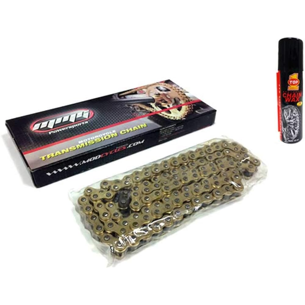MMG 420H Standard Roller Transmission Chain 120 Links Gold Motorcycle Scooter Fits Most ATV90cc Up to 125cc TOP1 Synthetic Chain with Wax