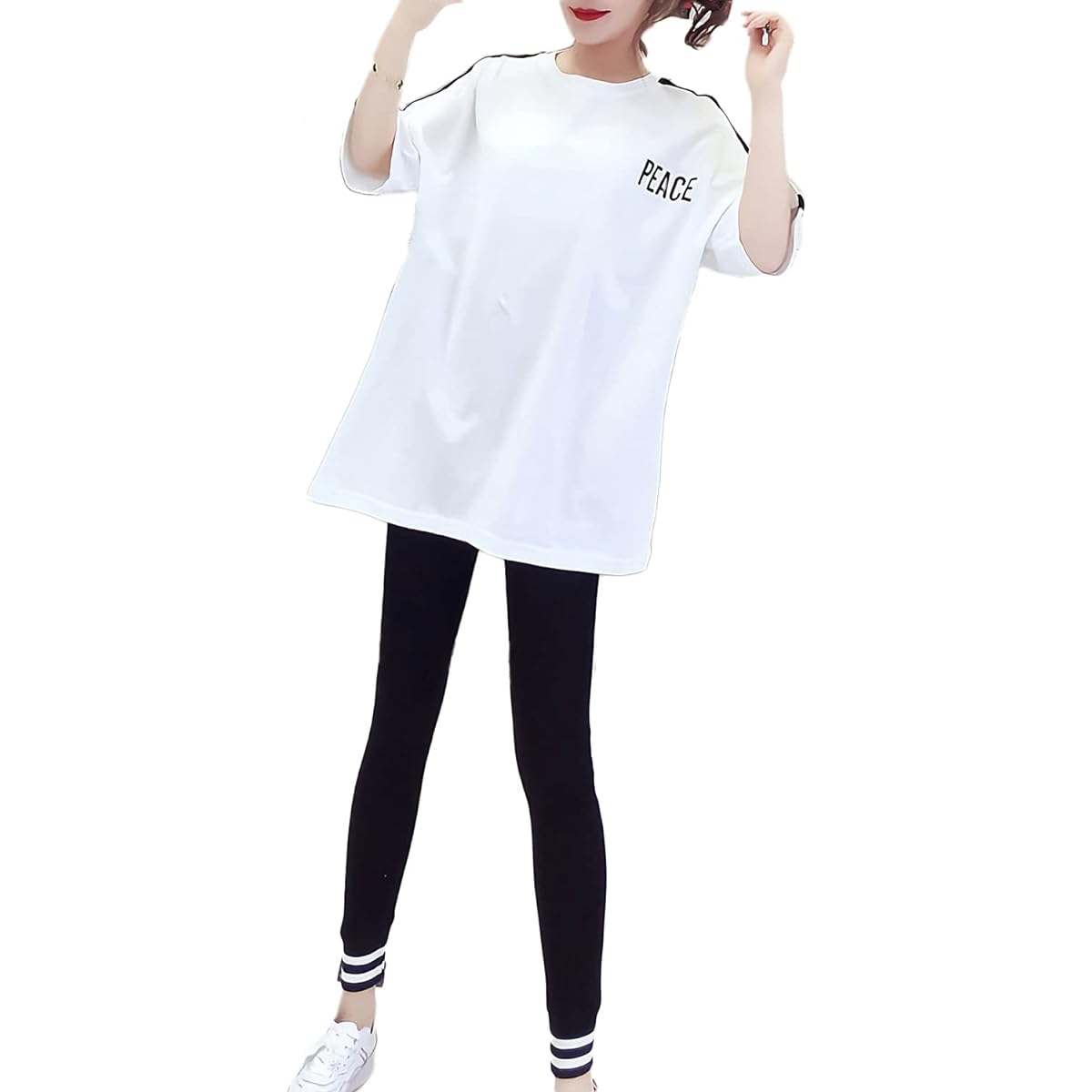 Monoa Jersey Top and Bottom Set, Short Sleeve T-Shirt, Fitness Pants, Setup, Sportswear, Women's Fashion