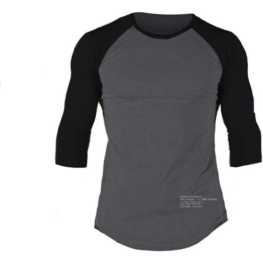 [Manatsu Life] Men's Sweatshirt 3/4 Sleeve Sweatshirt Inner Tight Crew Neck CT-07