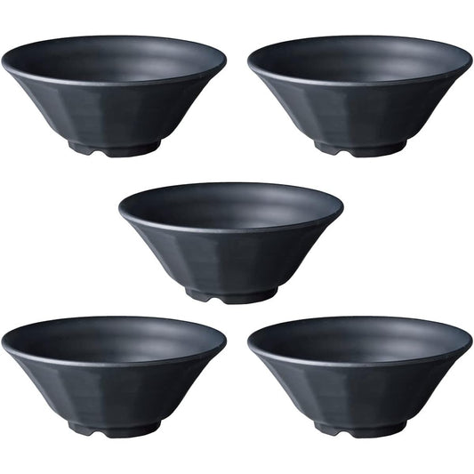 Taiwa Ramen Bowl Ramen Bowl 20cm Black MT Set of 5 Planed Shaving Texture KIWAMI Bowl TD-802-BKM