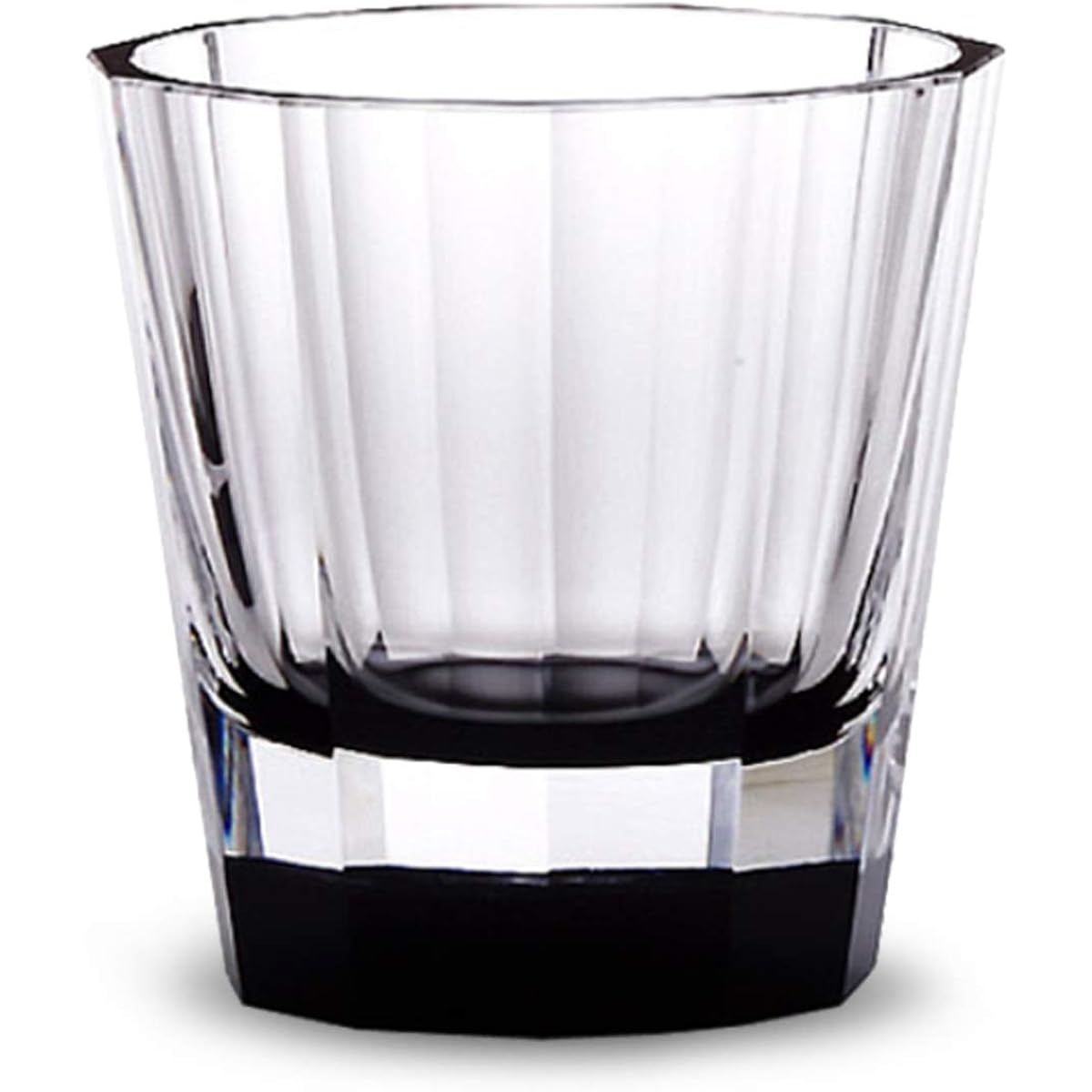 Sumida Edo Kirikokan Glass Stylish: KW-2BK Hirota Glass Craft Made by Sarazo Kawai Old Glass (Medium) 11-sided Black 160ml φ7.5xH8.1cm (231660)