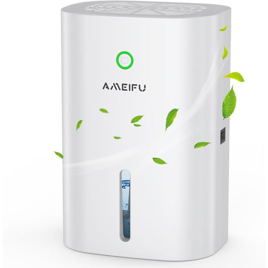 AMEIFU Peltier Dehumidifier, Small, 33.8 fl oz (1,000 ml), Moisture & Rainy Season, Automatic Shut-off for Narrow Places, Quiet Design, Compact, Energy Saving, Water Level Window, Mold Prevention,