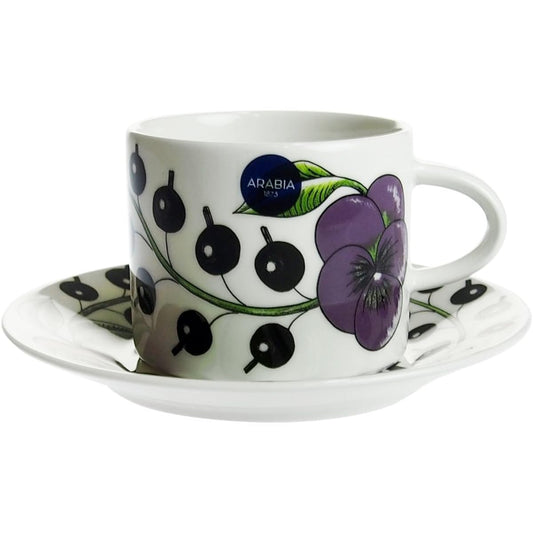 Arabia (ARABIA) (ARABIA) Paratissi Purple Coffee Cup and Saucer 180cc [Parallel Import] 64-1180-100366-6/100367-3