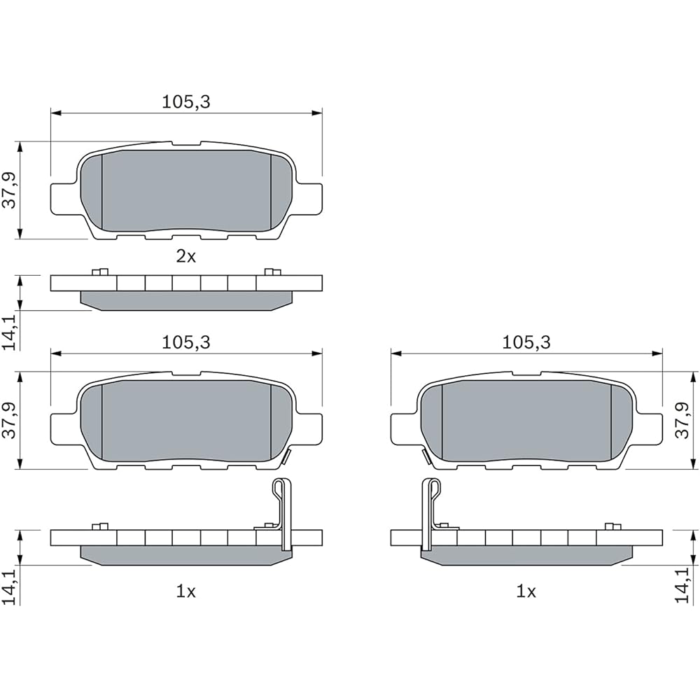 Bosch 0986494090 Brake Pad Set by Bosch