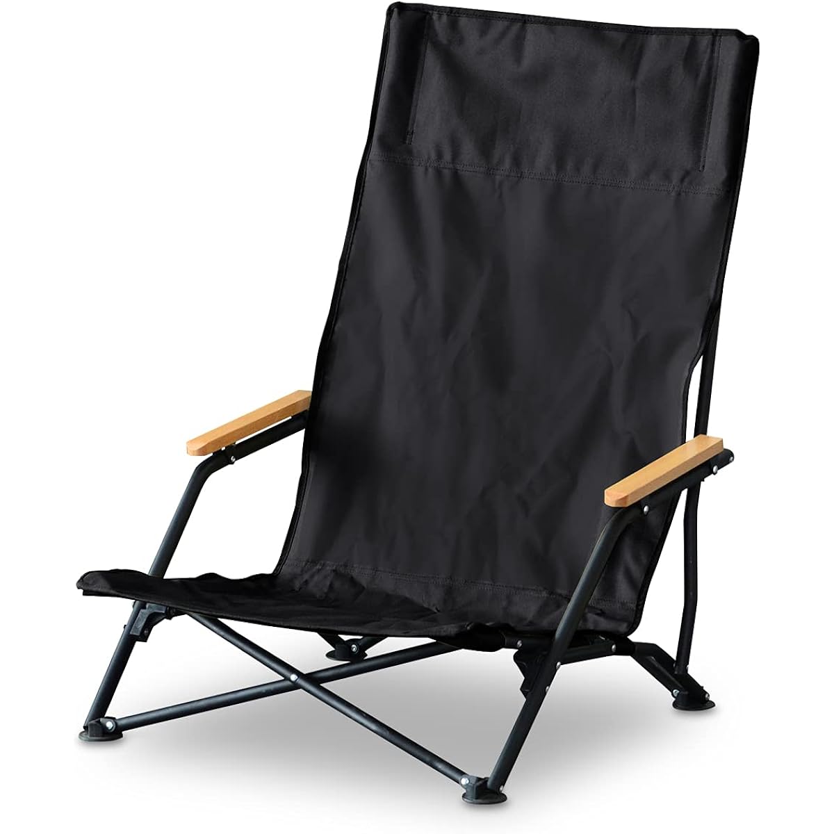 FIELDOOR Field Chair High Back Low Style High Back Seat Cross-legged Armrest Folding Easy Installation Solo Camp Load Capacity 120kg Outdoor Chair