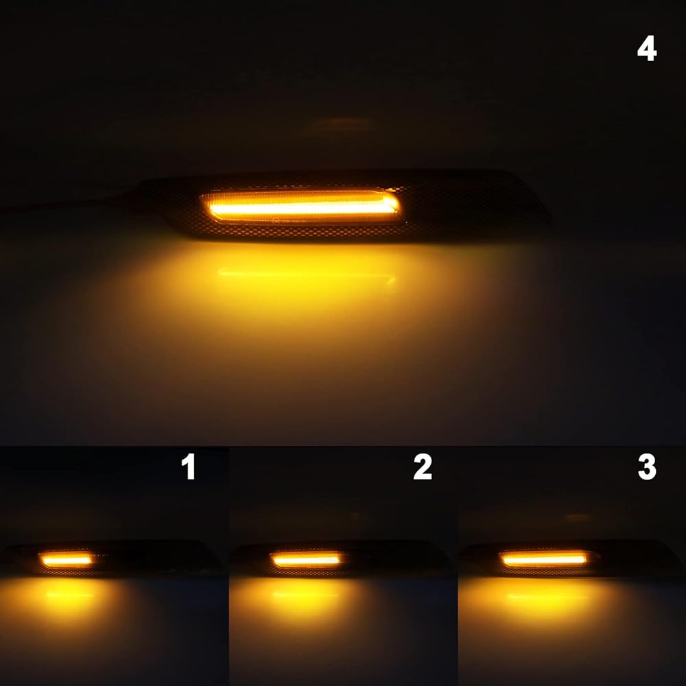 MyNOWAY Front sequential LED Winker light exchange 5 Series F10 F10 F10 F10 F11 LCI 528i 535i 550i Sedan 2010-2013 Switchback Amber Dynamic Indicator Side Marker Lump 3D Carbon