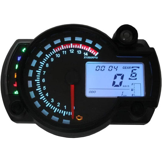 Universal Motorcycle Motorcycle LCD 7 Color Switching Multimeter All-in-One Digital Speedometer Analog Tachometer DC12V 15000rpm Clock with Speed Sensor Fuel Gauge Shift Indicator Turn Signal High Beam