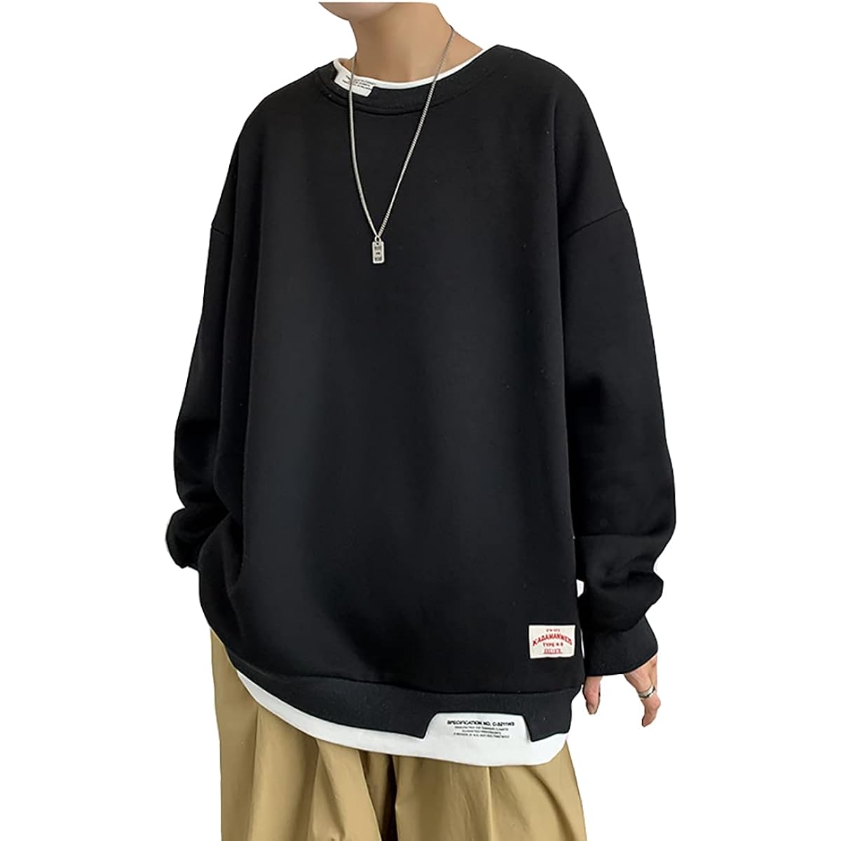 [foveitaa] Men's Sweatshirt, Oversized, Plain, Popular, Pullover Sweatshirt Top, Casual, Stylish, Simple, Stylish, Drop Shoulder, Loose, Hoodie, Unisex, Spring/Autumn Clothes