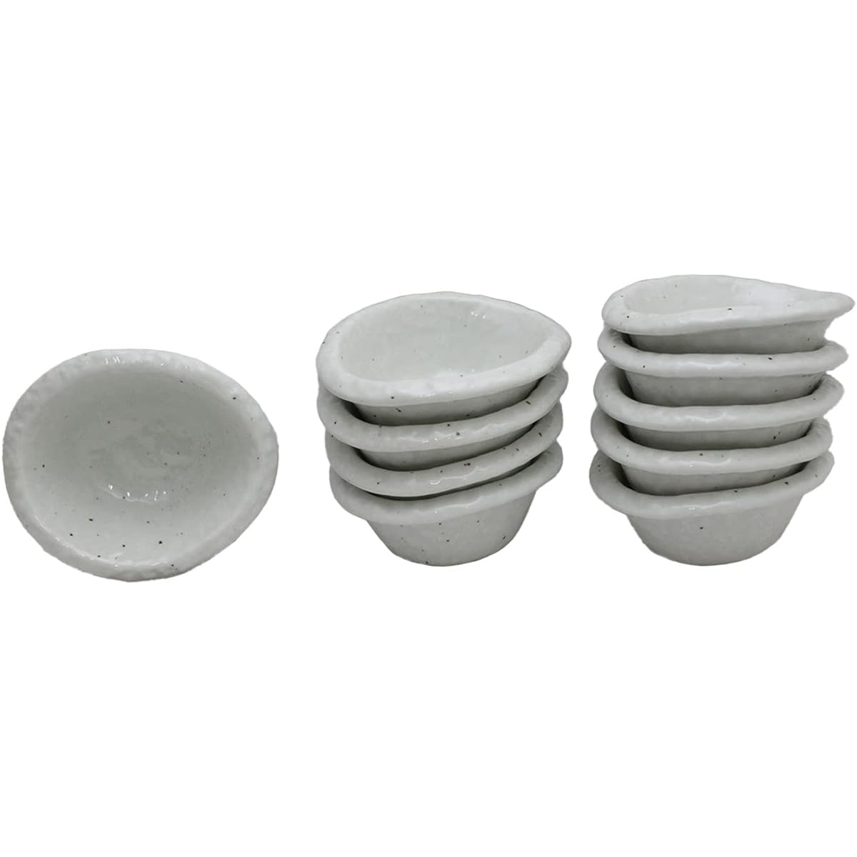 [Commercial Use Set] Mino Ware Japanese Cafe Series Twist Small Bowl White Set of 10