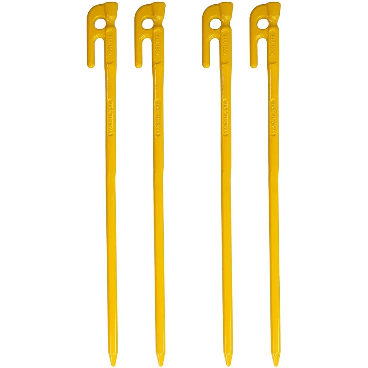 ELLISSE Forged Peg Elisse Stake 38cm Set of 4 Yellow Powder Baked Paint MK-380YL MADE IN JAPAN