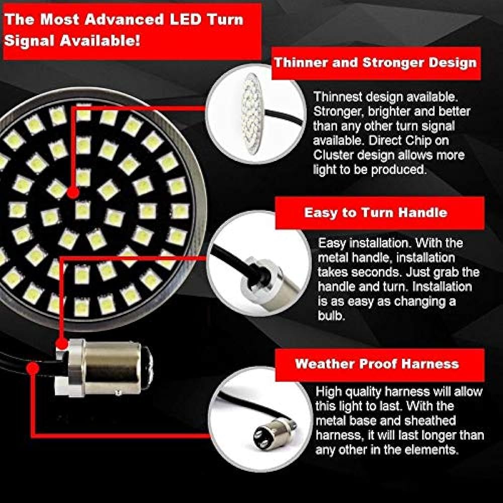 EAGLE LIGHTS Strobe Generation II Midnight Edition Lear LED Blink with LED Brake Light (Clear Lens)
