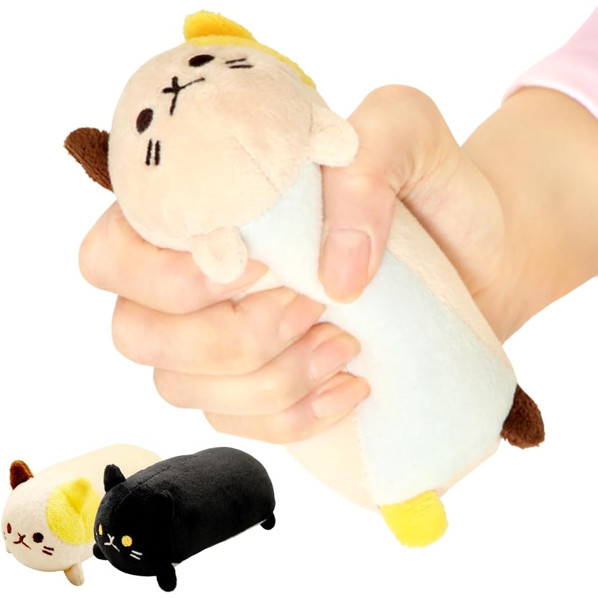 [Supervised by a health exercise instructor] Nyan Tre Hand Mike and Kuro 2 types of elastic high-density cushion Mike (soft) Kuro (hard) Cute grip strength training goods Cat-shaped goods Cyplus