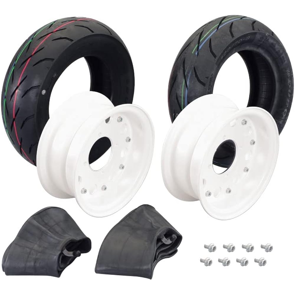 KITACO Aluminum Wheel Introductory Set 8 inches Rim Width 3.50 Monkey/Gorilla/Monkey Baja Silver 599-1123560