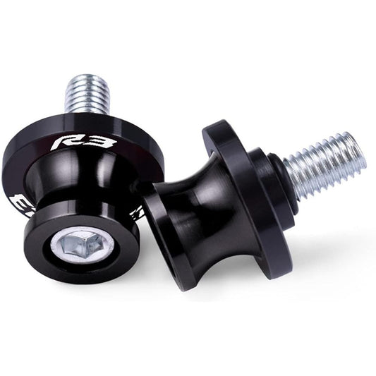 Motorcycle Swing Arm Bobbin Spool Motorcycle Swing Arm Spool Slider 6mm Swing Arm Stand Screw For Yamaha YZFR3 YZF-R3 2015 2016 2017 2018 2019 2020 2021 (Color : Black)