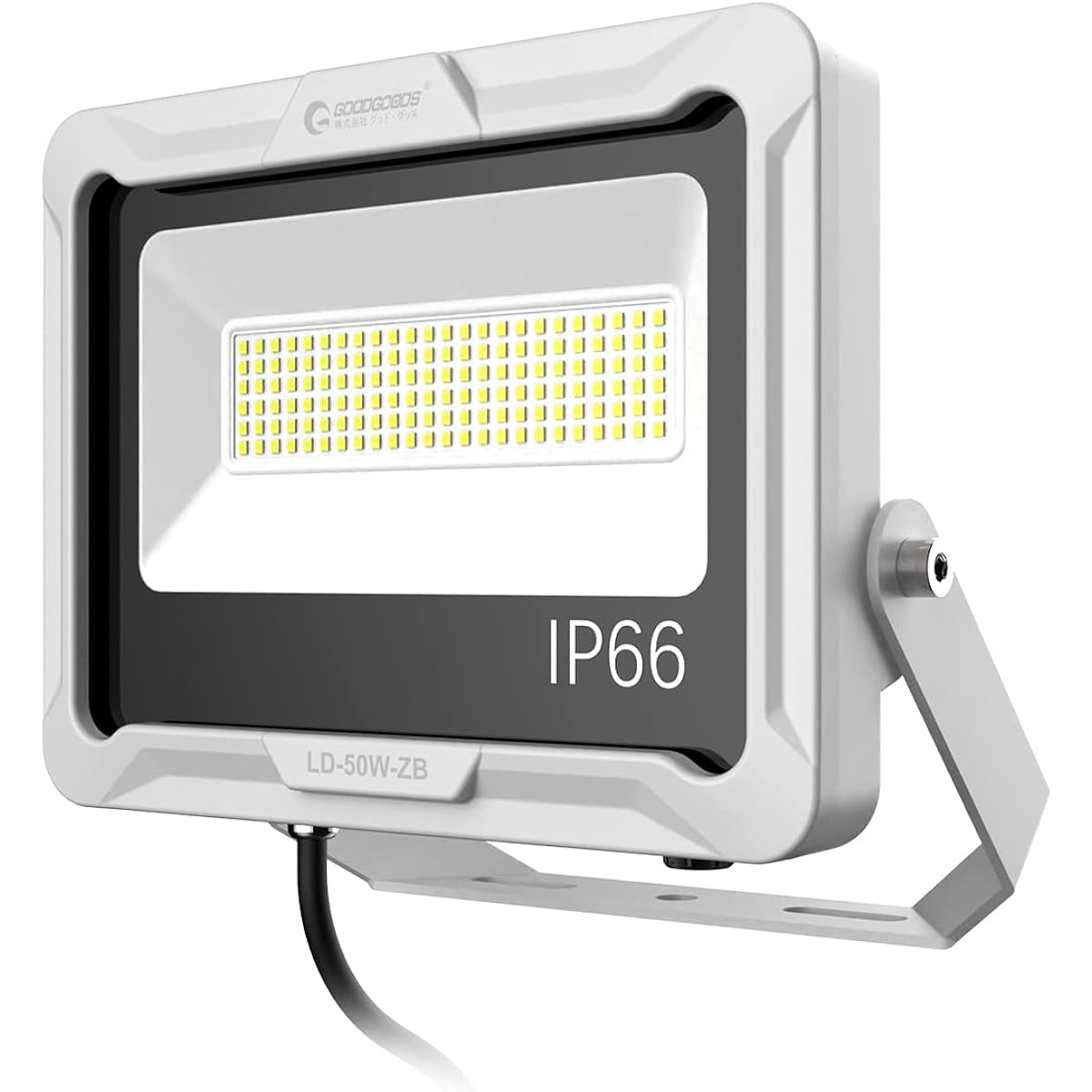 GOODGOODS LED Floodlight 50W Outdoor Waterproof IP66 7300lm Work Light Ultra Thin Daylight White Original Stay 5M Code Construction Light Outdoor Sign Light Parking Lot Security Light Ground No Plug Japanese Instruction Manual Included LD50W-ZB