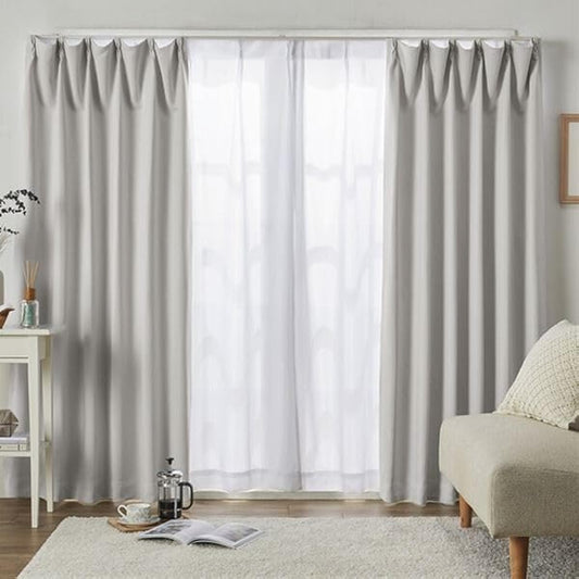 BELLUNA Blackout Thermal Insulated Lace Curtain Set of 4, Set of 4, Light Shielding Grade 1, Grade 2, Thermal Insulation, UV Protection, Multi-functional, Washable, Thick Curtain, Lace Curtain, Energy