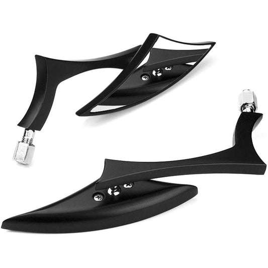 Black Aluminum Blade Spear Rear View Side Mirror 2 Pieces Motorcycle Street Standard Naked Bike Compatible with Kawasaki Versys
