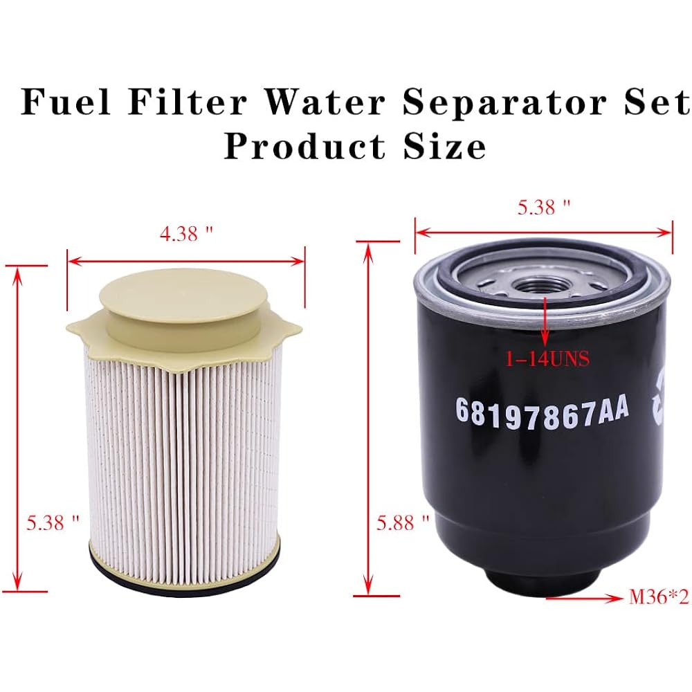 Fuel filter water separation set 6.7L CUMMINS replacement 2013-2018 DODGE RAM 2500 3500 4500 5500 6.7L Cummins Turbo Diesel Engine 68197867AA 68157291AA