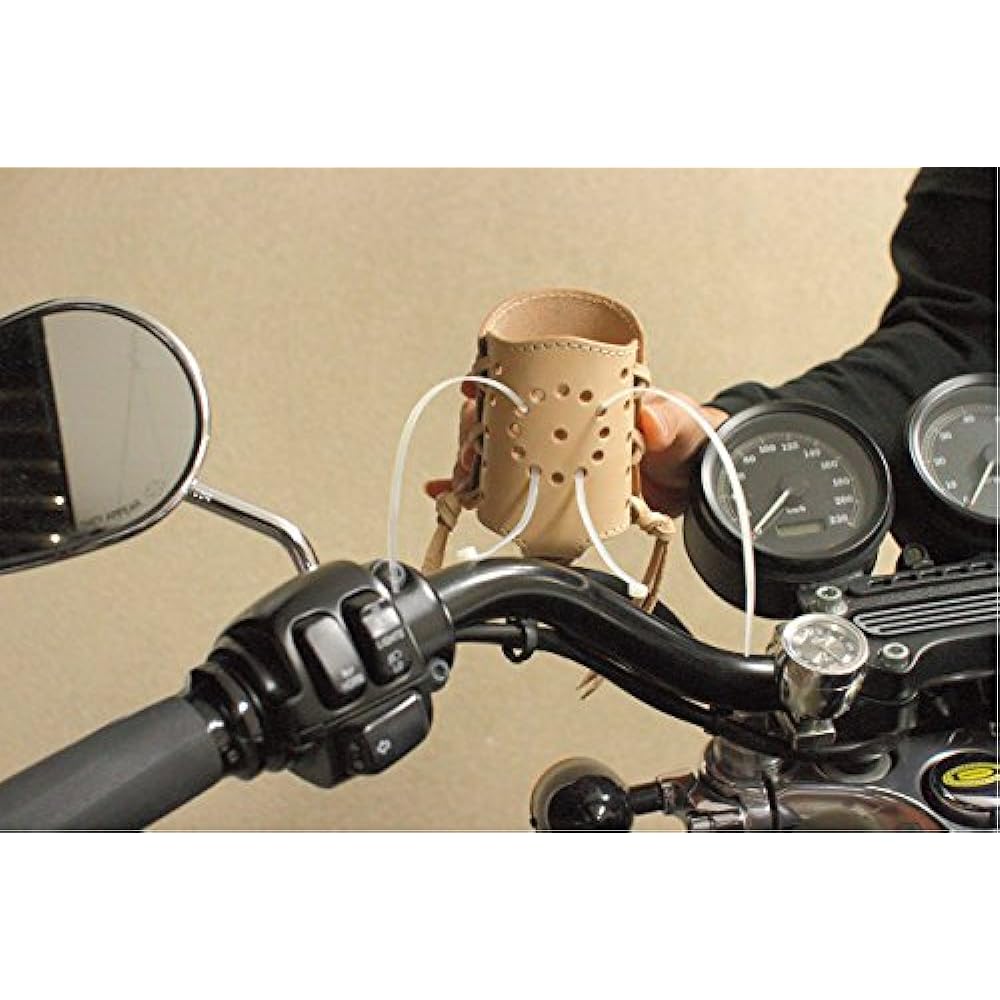 DEGNER Drink Holder Natural Tanned Cowhide Leather BLACK DH-4