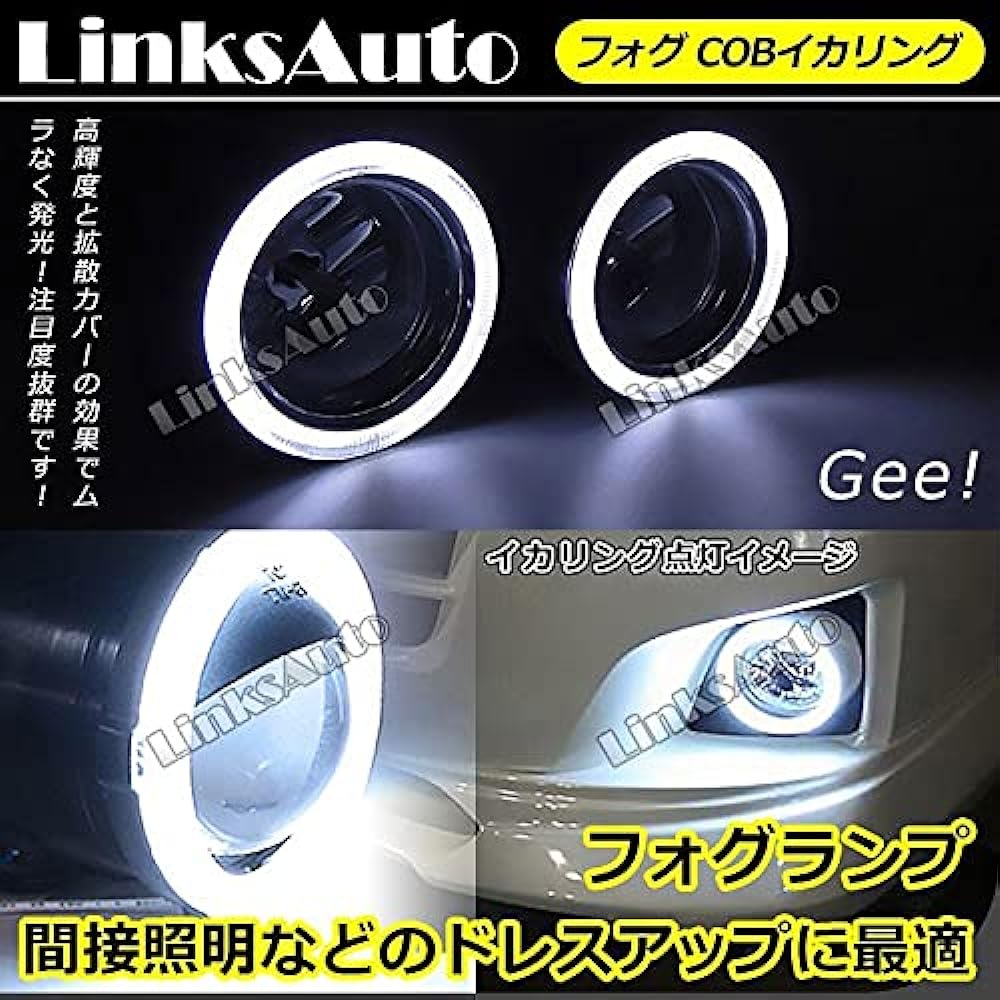 Links Auto LED Squid Ring Luminous Color White Approx. 70mm Diameter 2 Lights LinksAuto
