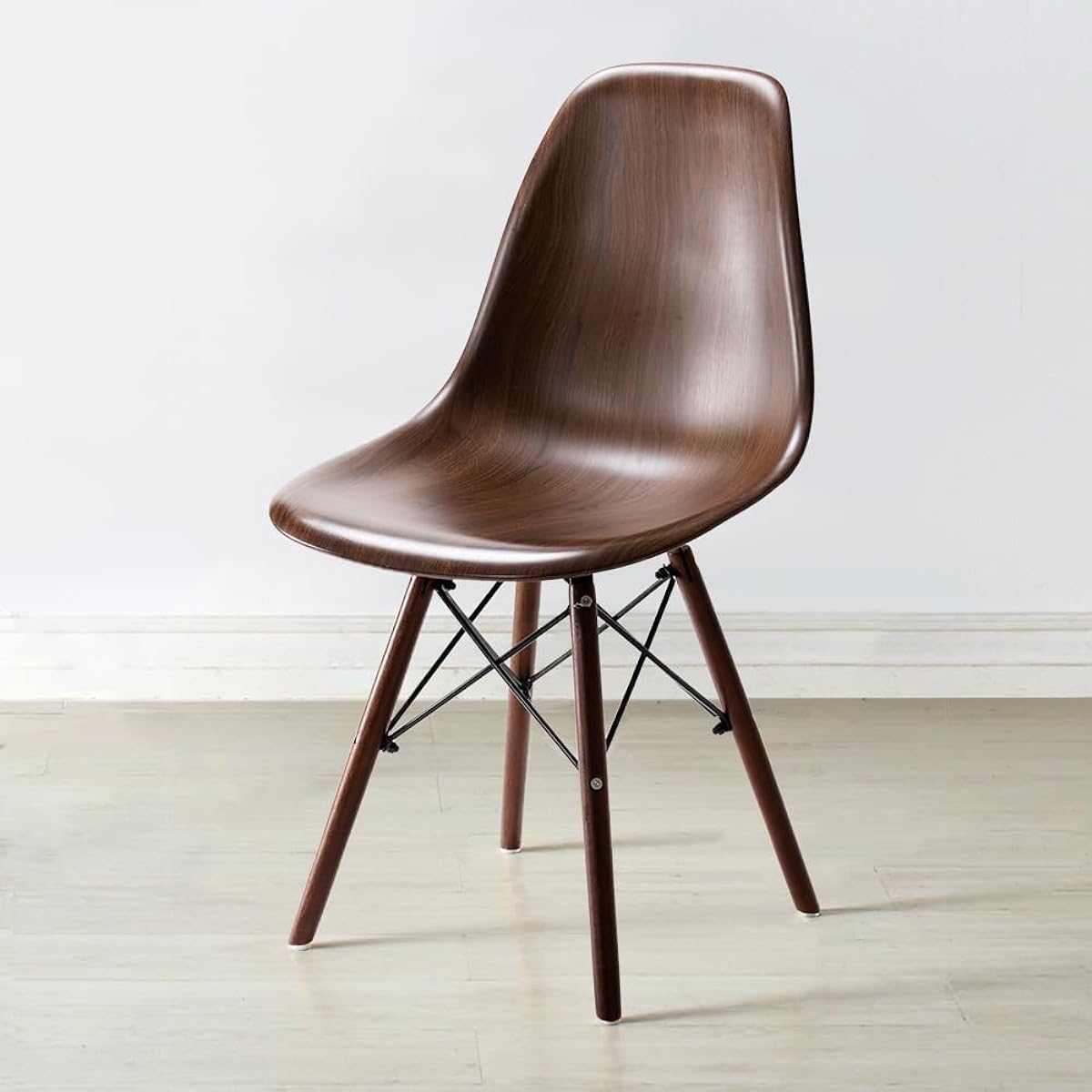 Iris Plaza Wood Grain Eames Chair Dining Chair Chair Scandinavian Stylish Wooden Legs WEC-82 Wood Grain/Brown Width approx. 47 x Depth approx. 52 x Height approx. 82