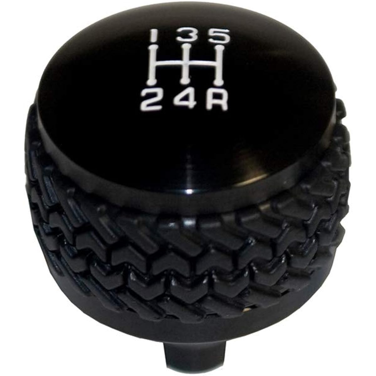 5 -speed shift knob WRANGLER YJ Villet Aluminum Patent Patent Patent Tire Tred Rubber Grip Black finish