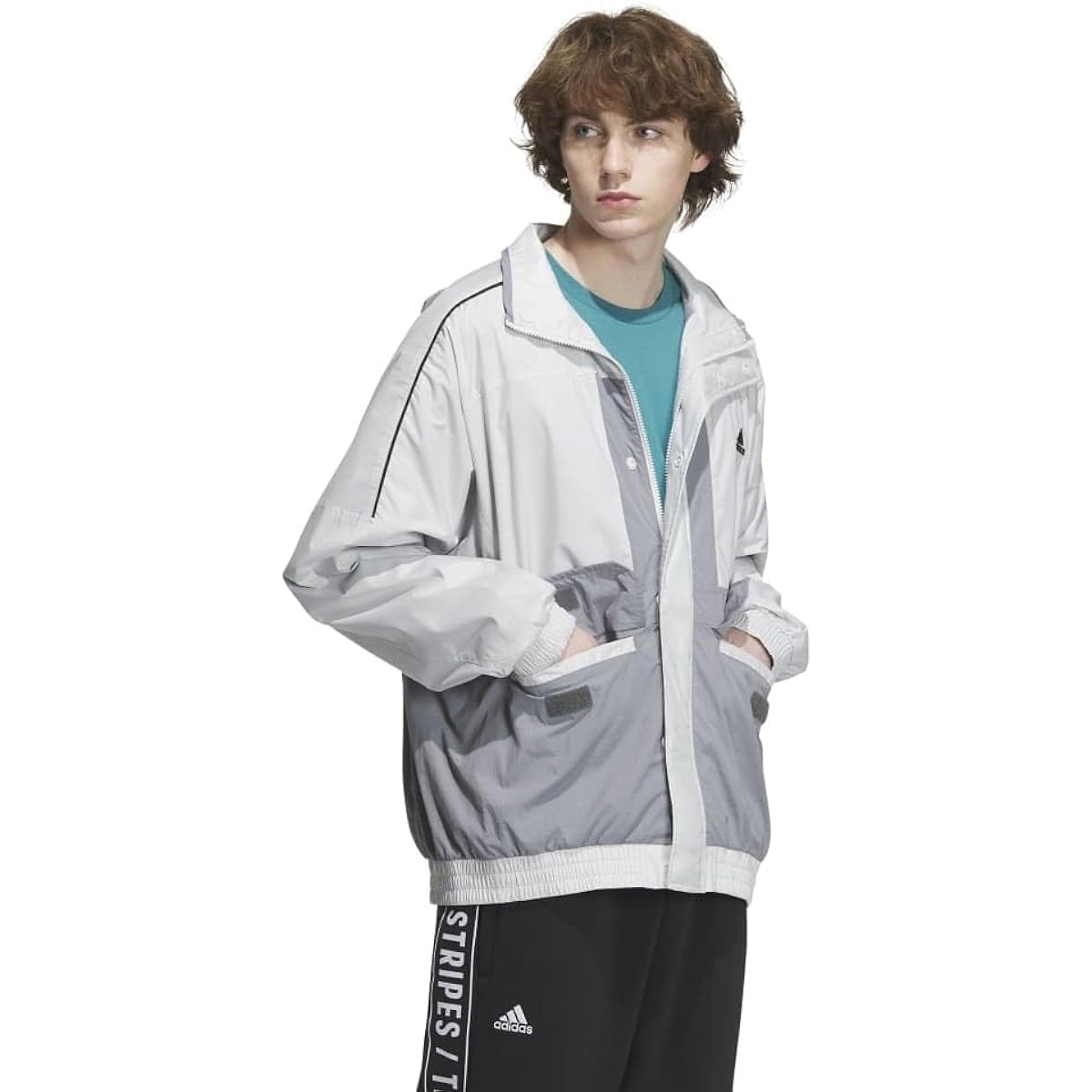 Adidas IJM07 Men's Jersey Top Warding Oversized Fit Woven Full Zip Jacket