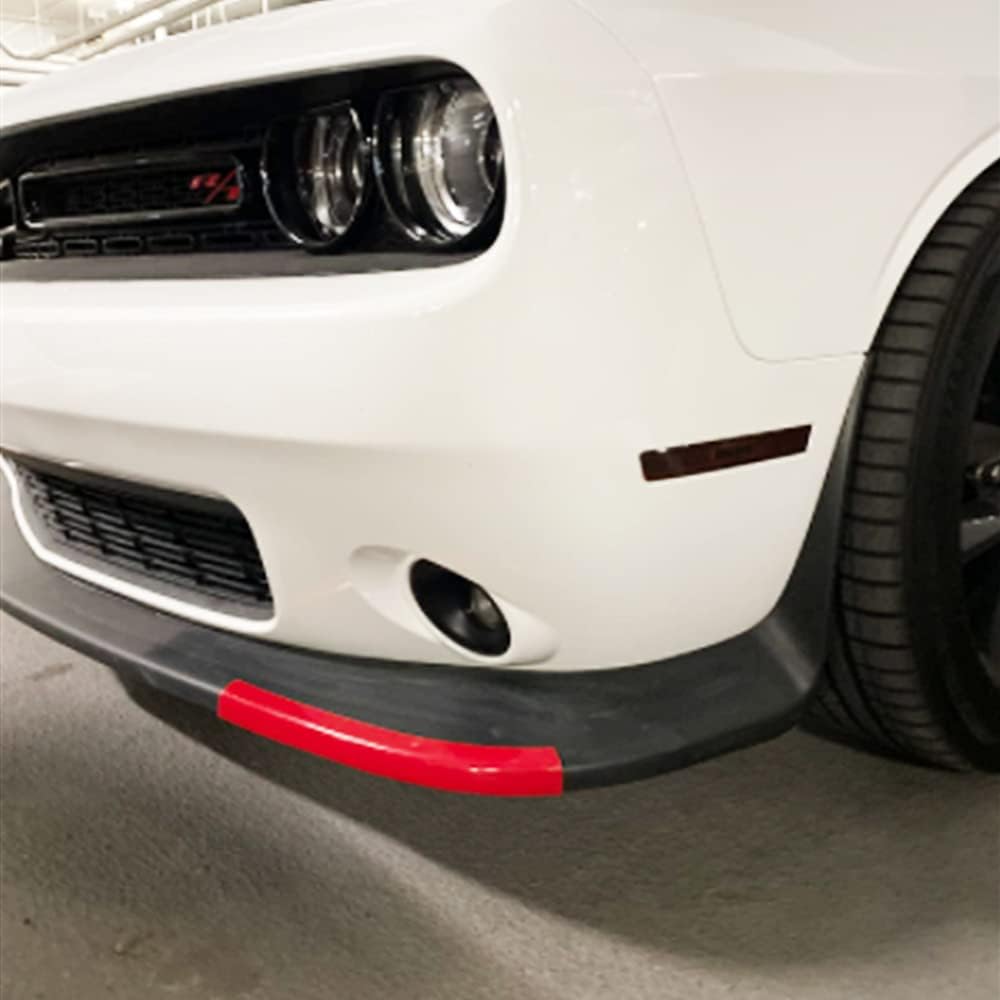 VOODONALA Front Bumper Lip Lip Stpt Tector Cover Replacement Parts 2015-2020 DODGE CHALLENGER SRT Helcat Not for wide body (red, 2 pieces)