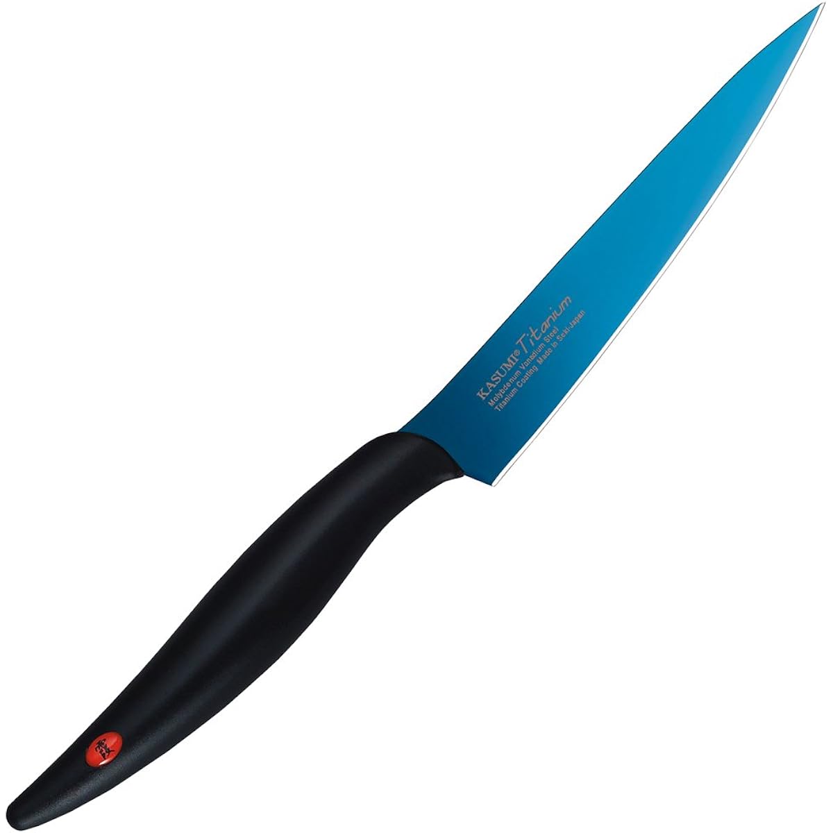 SUMIKAMA Kasumi Knife, Titanium Coated Petty Knife, Made in Japan, 12cm, Peeling, Vegetables, Fruits, Rust Resistant, Sharpness, Color, Blue, Made in Seki City, KASUMI 22012/B