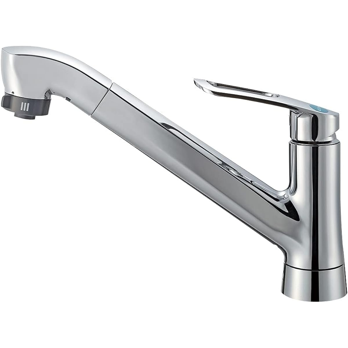 SANEI Single One Hole Spray Mixing Faucet, Top Surface Installation, Eco-Saving Faucet, For General Area K87121E2TJV-13, Silver