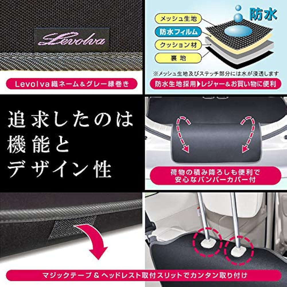 Levolva Luggage Cover - Nissan B21A Days Lukes Including Highway Star Mitsubishi B11A ek Space Custom Dedicated Waterproof Stain Resistant Luggage Mat with Bumper Cover [Trunk Seat Trunk Mat Floor Mat Accessories Parts]