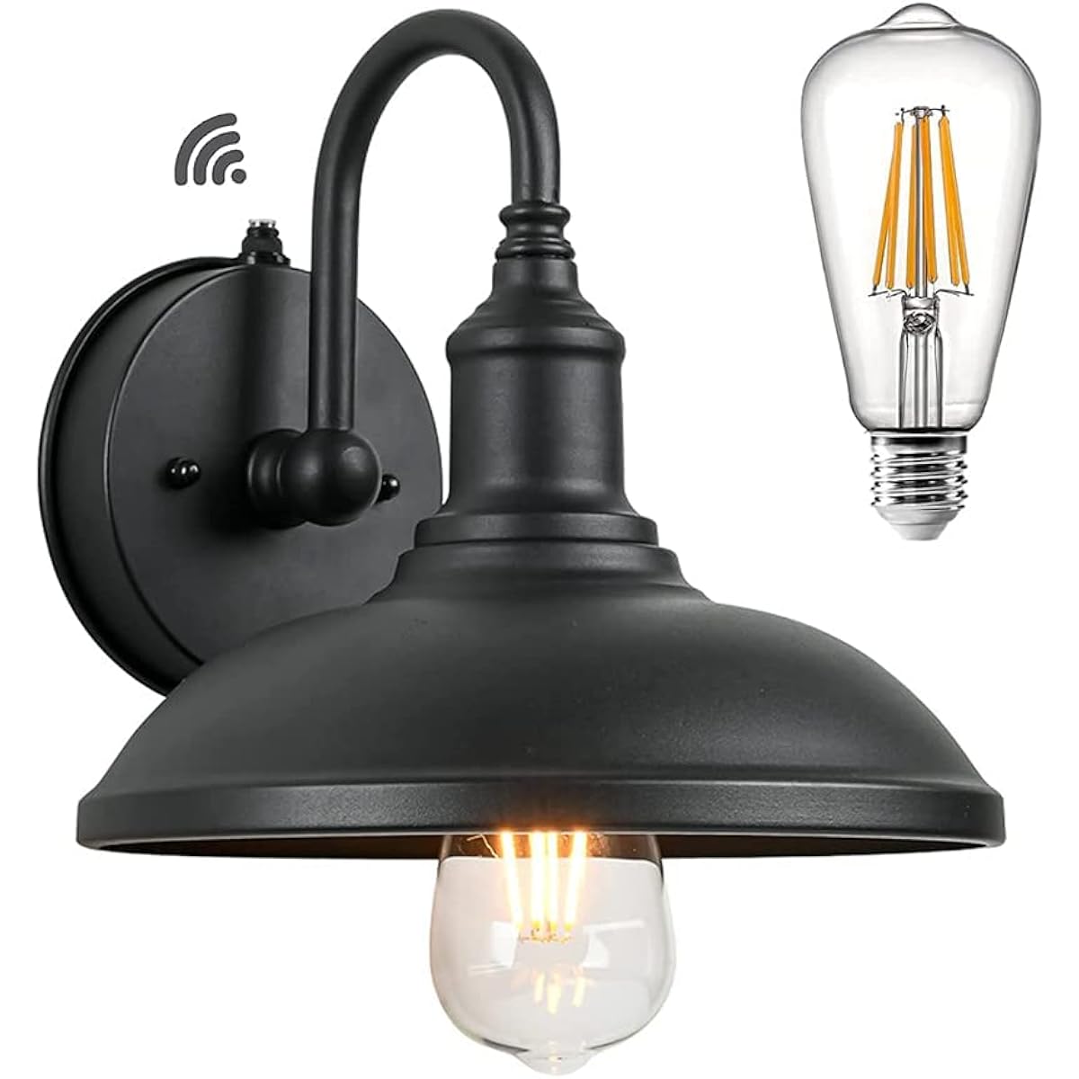 Light Sensor Light, Porch Light, Japanese Style, Outdoor, Rainproof Lighting Fixture, Automatic Lighting at Night, Bracket Light, Wall Lamp, Stylish, Marine Lamp, Retro-Style, Black, Portal Poster,