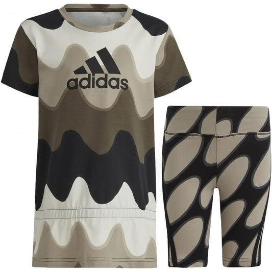 [Adidas] Top and Bottom Set Kids Marimekko All Over Print Cotton Set ECH25
