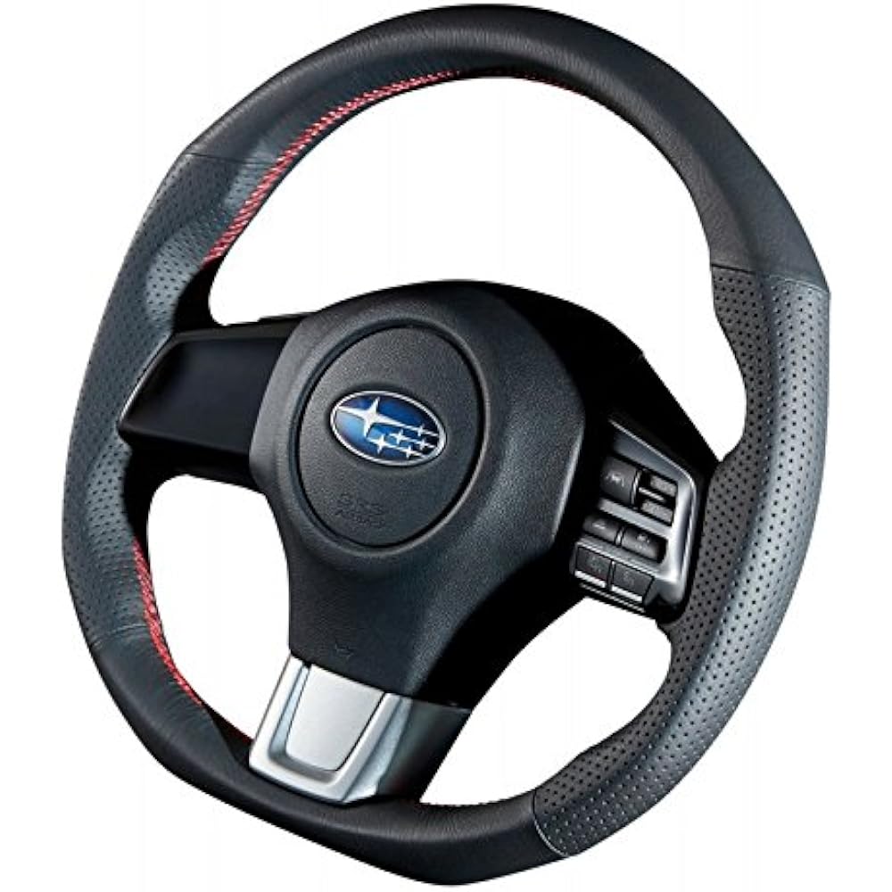 DAMD Subaru Steering SS360-RX Black Leather x Red Stitch [SS360RX1]