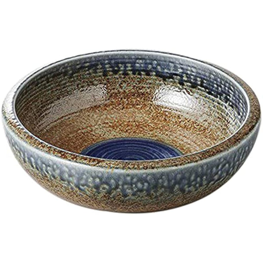 Set of 5 large bowls, mortar bowls, indigo nagashi blue flame knots 8.0 mortar bowls [24 x 8cm] [Restaurant, inn, Japanese tableware, restaurant, commercial use, tableware, tableware]