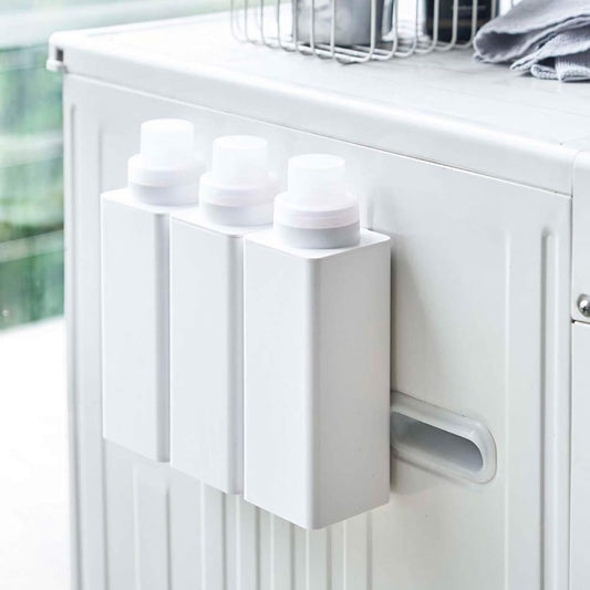 Yamazaki Jitsugyo Detergent Bottle Set of 3 Refill Bottle Magnet 500ml Next to Washing Machine Paste White 4852 3SET Width 7 x Depth 7.2 x Height 22cm
