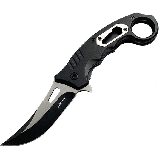 Karambit Knife Camping Knife Folding Aluminum Handle Stainless Steel Outdoor Knife