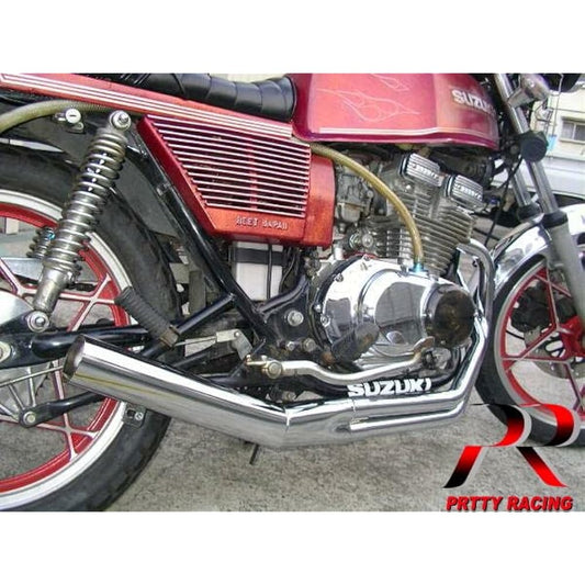GSX250E Goki Double Coated PRETTY Cross Tube Plated Muffler