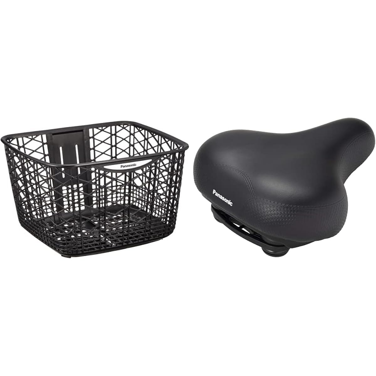 Panasonic Front Basket Bicycle Gunmetal/Brown Width 390 x Depth 350 x Height 240mm 24L NSCB216 YD-341 Single Item/Saddle Set