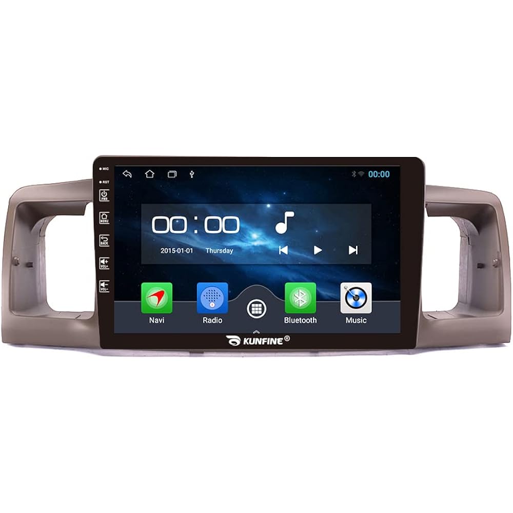 KUNFINE 9 Inch Android10 Auto Radio Car Navigation Stereo Multimedia Player GPS Radio IPS2.5D Touch Screen Applicable to Rav4/Corolla Vios/Hilux/Land Cruiser/Fortuner/Prado/Terios 2006-2010 Corolla 2004-2012