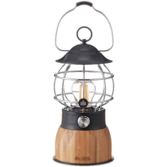 LOGOS Bamboo Flickering Cottage Lantern 74175019 Black (approx.) Diameter 12.5 x Height 25.5cm