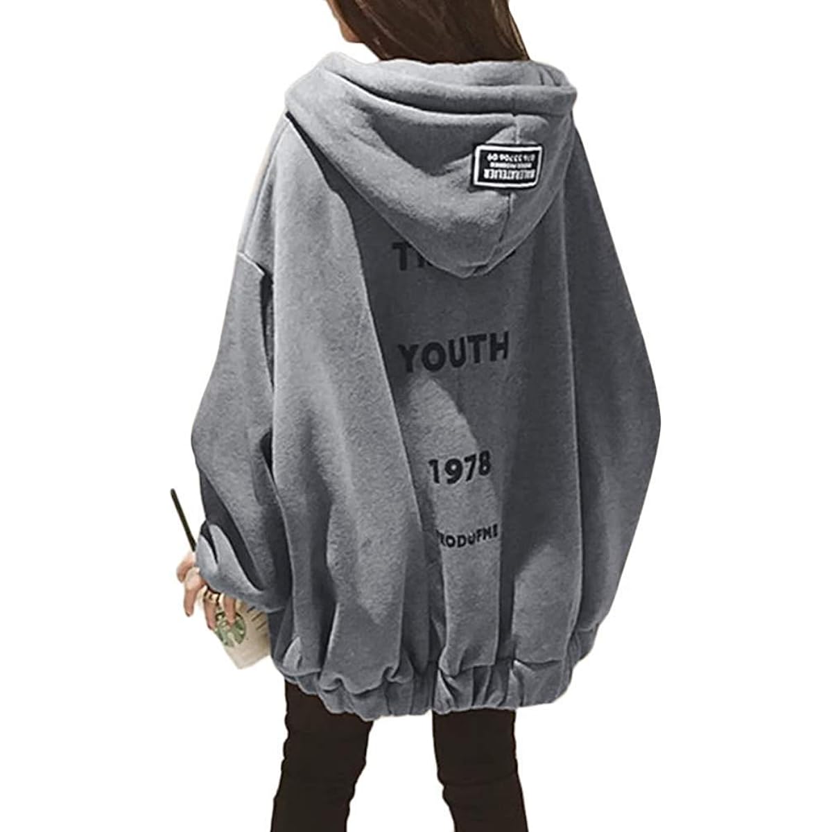 [My Sam] Women's Parka, Sweatshirt, Oversized, Hooded Top, Loose, Large Size, Chuck Coat, Spring, Autumn, Winter, Casual