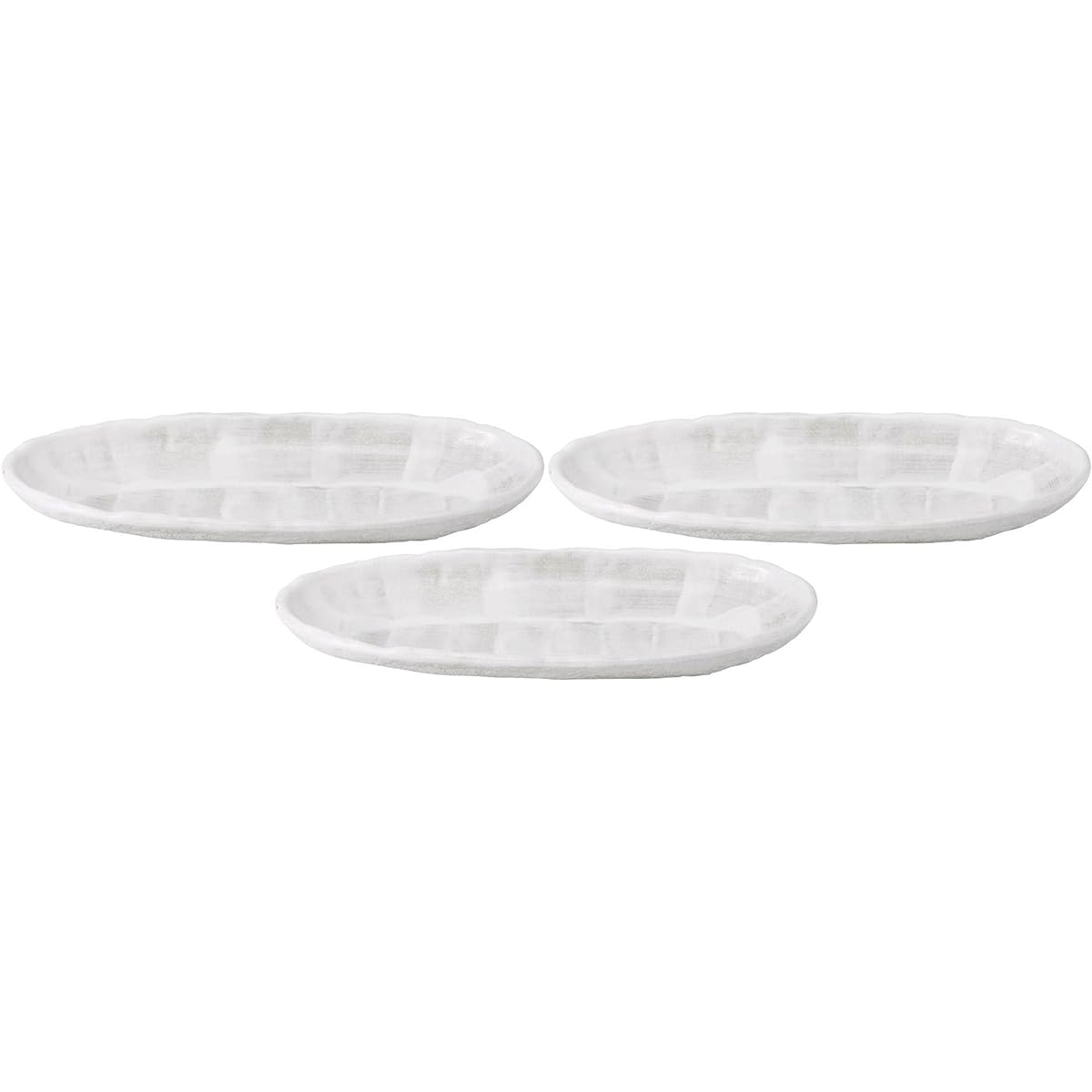 Set of 3 Unofu 10.0 Boat-shaped bowl [33 x 15 x 3.5 cm] [Long plate]