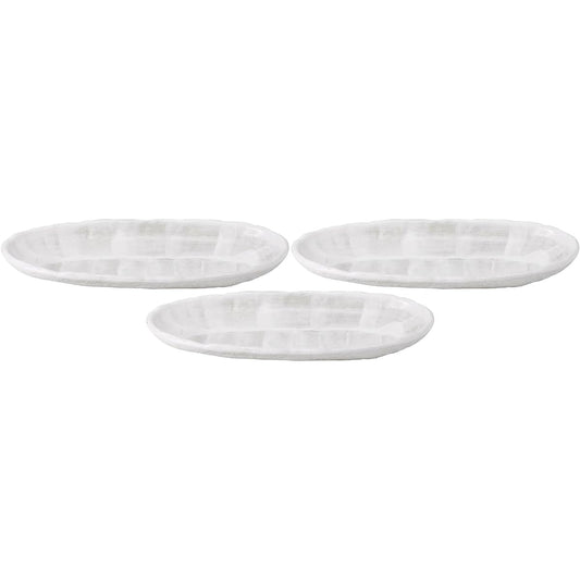 Set of 3 Unofu 10.0 Boat-shaped bowl [33 x 15 x 3.5 cm] [Long plate]