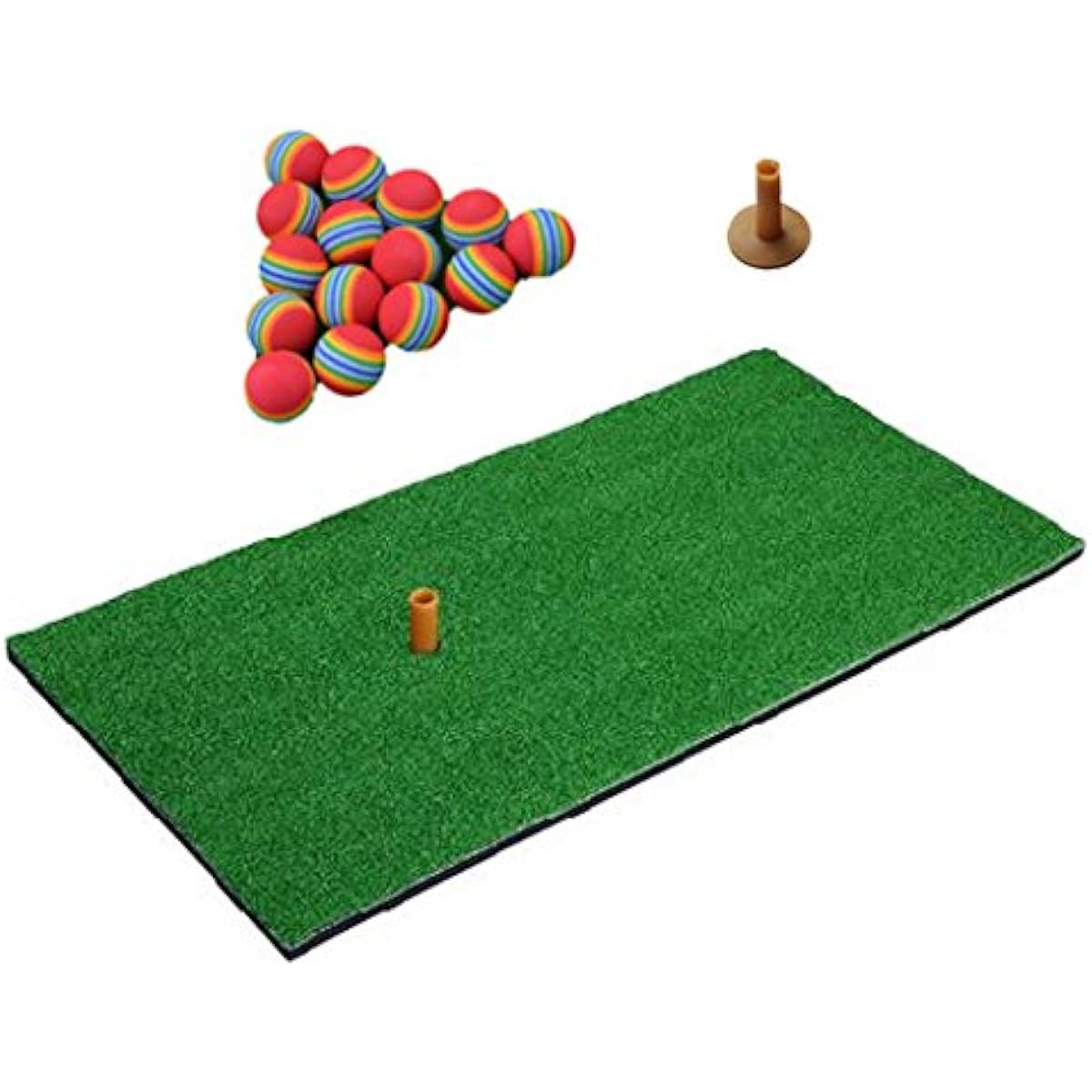 Golf practice mat with 30 urethane balls for home indoor practice artificial turf golf mat 30 x 60 cm